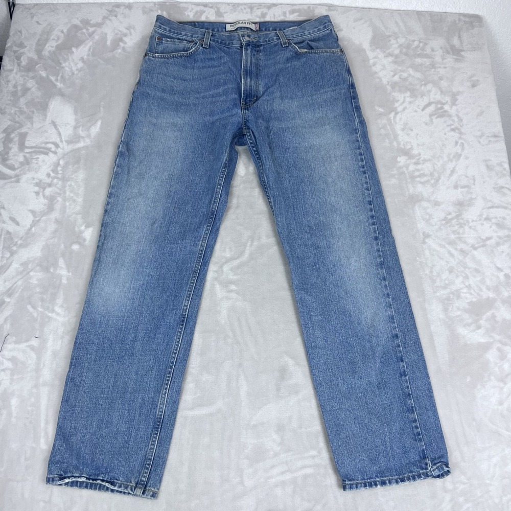 Y2K Levis 505 Jeans Mens 36x32 Blue Denim Straight Leg Workwear Americana Grunge